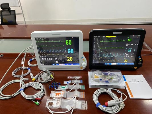 Monitor multilingue veterinario multiparametro da 15 pollici con EtCO2 CMS touch