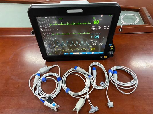 15 &quot; Multi Parameter Patient Monitor, Ambulance Heart Monitor con 2 Temp PR HR