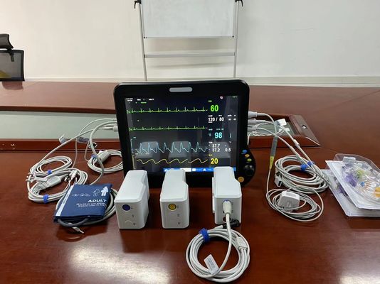8 lingue Monitor portatile del paziente 15 pollici TFT LCD Screen ICU Monitor cardiaco