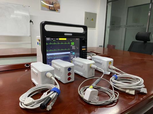 8 lingue Monitor portatile del paziente 15 pollici TFT LCD Screen ICU Monitor cardiaco