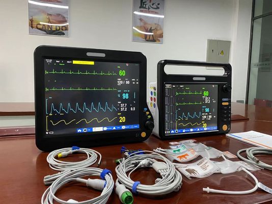 Monitore della frequenza cardiaca multiparametrico uso veterinario multilingue con ECG SPO2 2Temp
