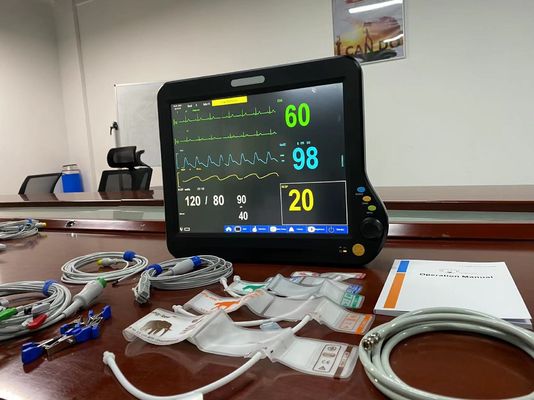 Controllo della frequenza cardiaca chirurgico uso veterinario 15 pollici con ECG NIBP SPO2