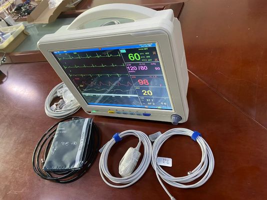 Monitor portatile dei segni vitali di colore bianco sporco con ECG SPO2 NIBP e misurazione della temperatura