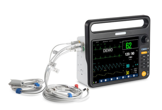 12.1 pollici TFT LCD monitor cardiaci di fascia alta con con misurazioni complete di ECG, SPO2, NIBP, Temp, Resp.